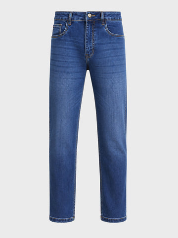 Men's Blue Slim Fit Solid Casual Jeans
