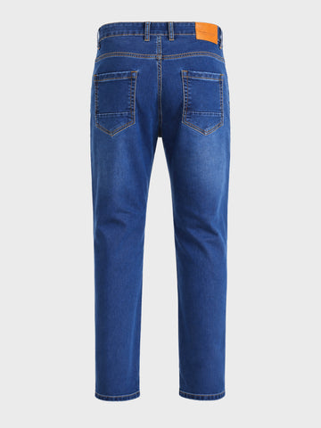 Men's Blue Slim Fit Solid Casual Jeans