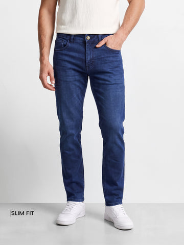 Men's Black Slim Fit Solid Casual Jeans