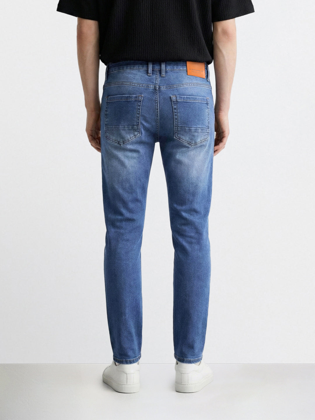 Men's Blue Slim Fit Casual Solid Jeans