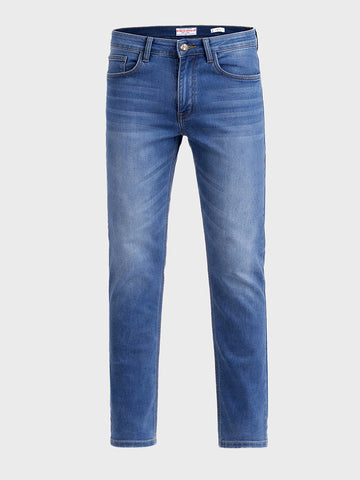 Men's Blue Slim Fit Casual Solid Jeans
