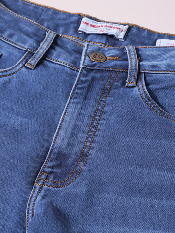 Men's Blue Slim Fit Casual Solid Jeans