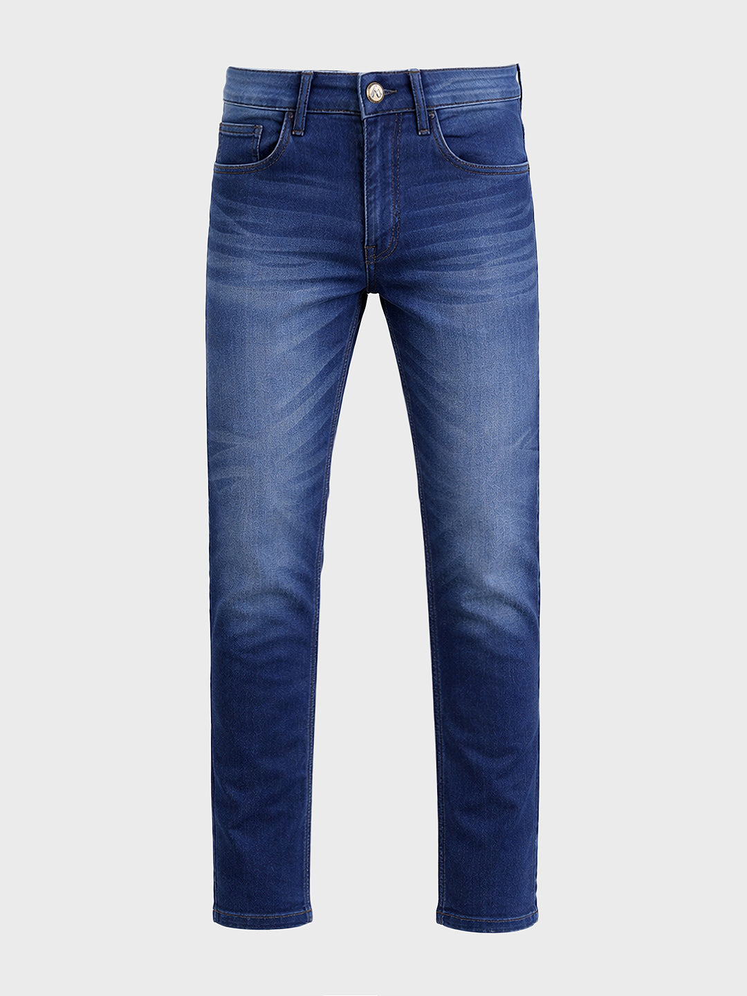 Men's Blue Slim Fit Casual Solid Jeans