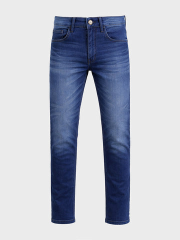 Men's Blue Slim Fit Casual Solid Jeans