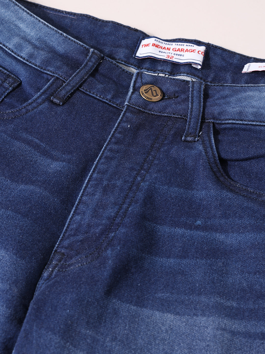 Men's Blue Slim Fit Casual Solid Jeans