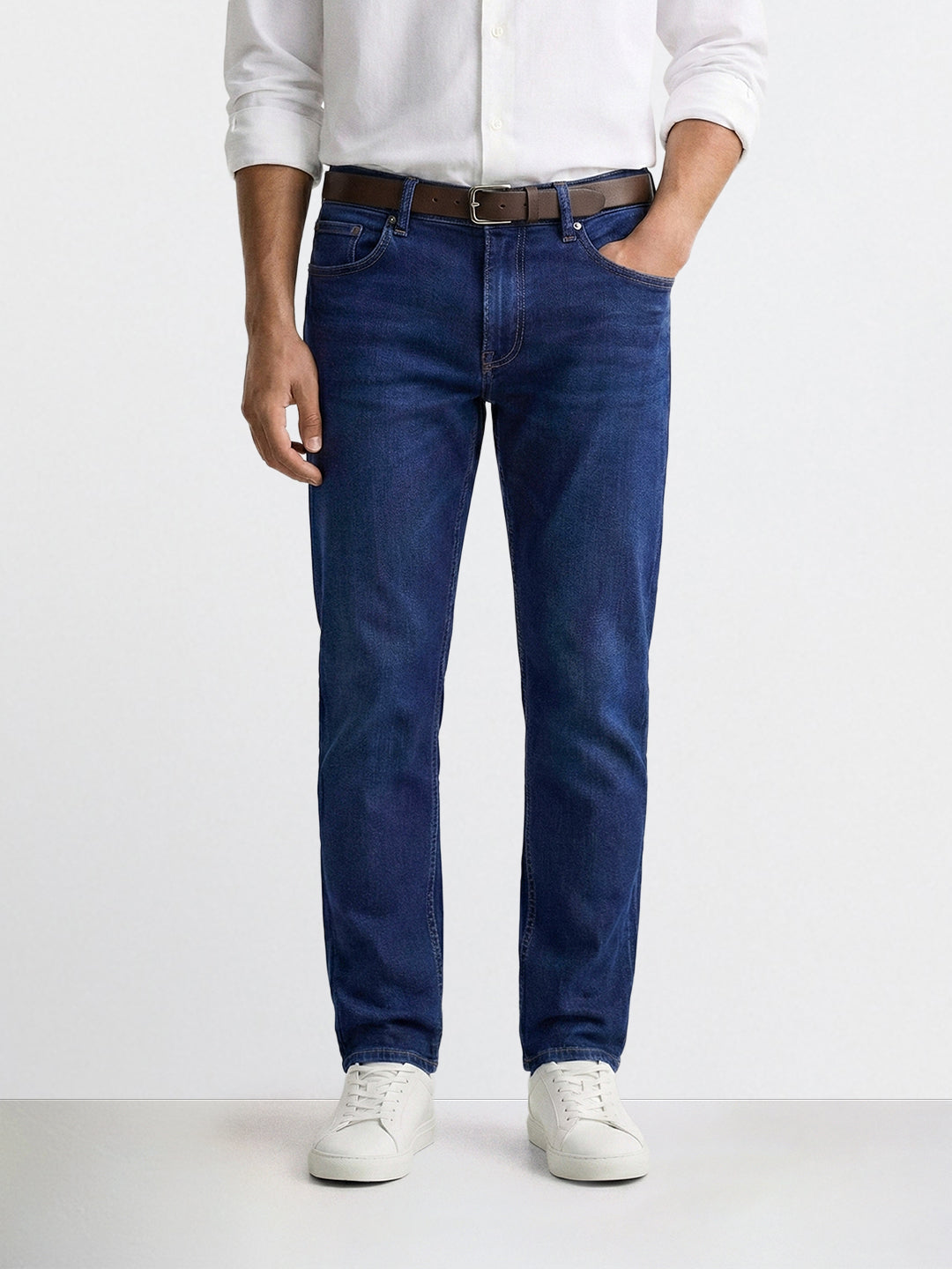 Men's Blue Slim Fit Casual Solid Jeans