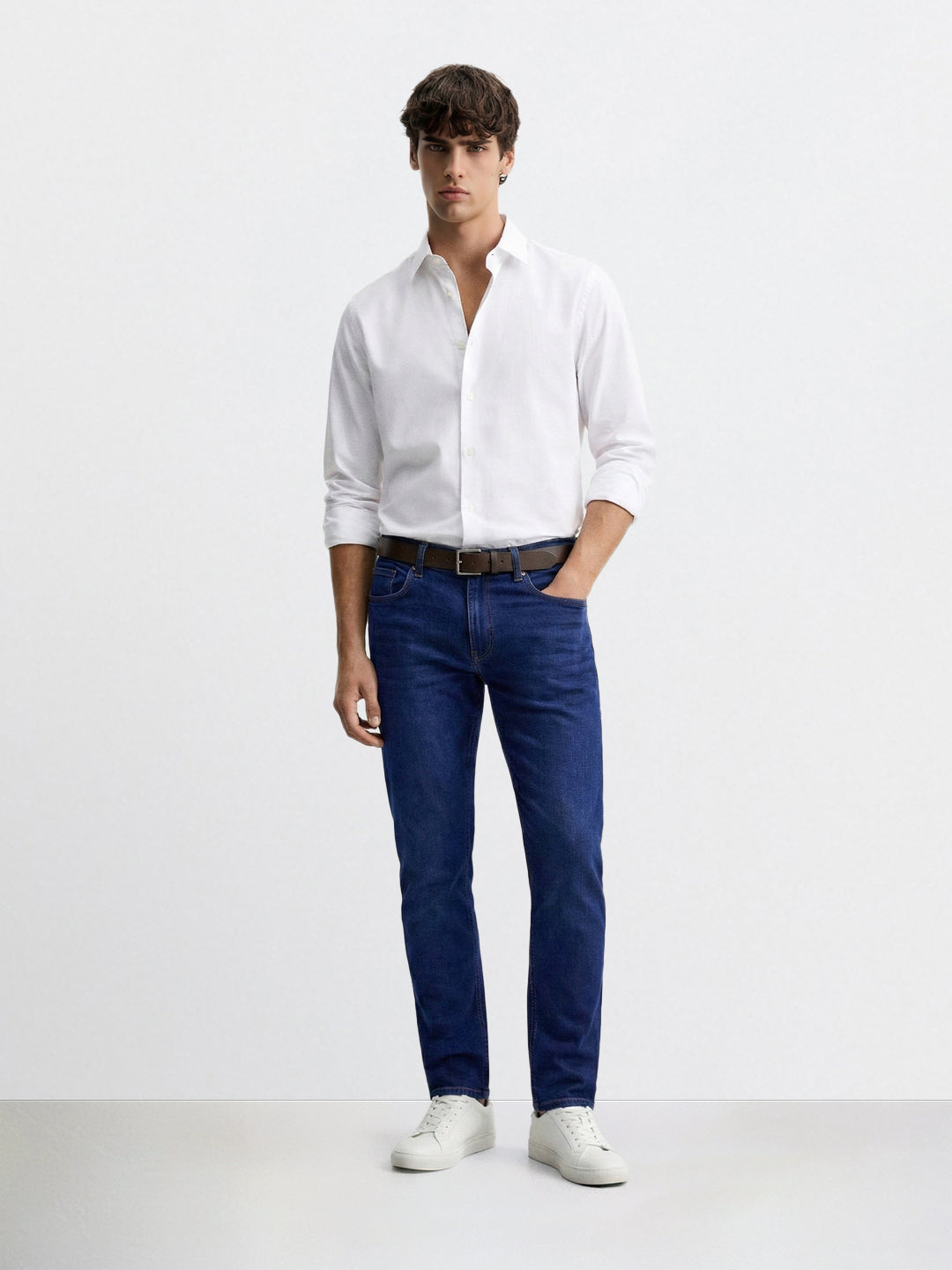 Men's Blue Slim Fit Casual Solid Jeans