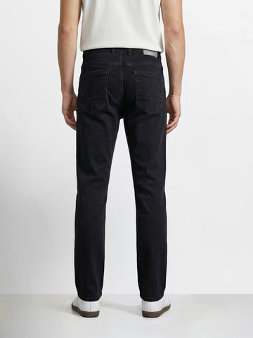 Men's Black Slim Fit Solid Casual Jeans