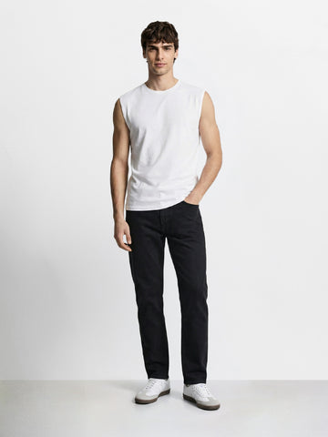 Men's Black Slim Fit Solid Casual Jeans