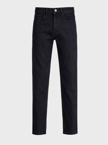 Men's Black Slim Fit Solid Casual Jeans