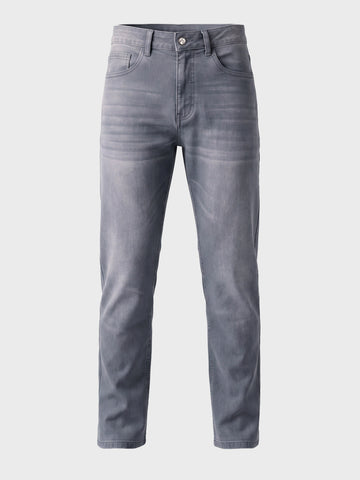 Men's Grey Slim Fit Solid Casual Jeans