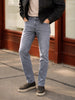 Men's Grey Slim Fit Solid Casual Jeans