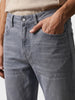 Men's Grey Slim Fit Solid Casual Jeans