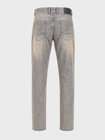Men's Grey Slim Fit Solid Casual Jeans