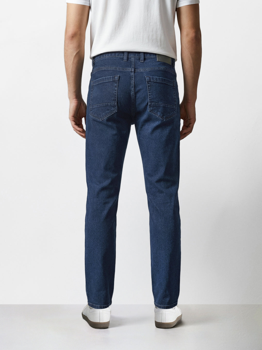 Men's Blue Slim Fit Solid Casual Jeans