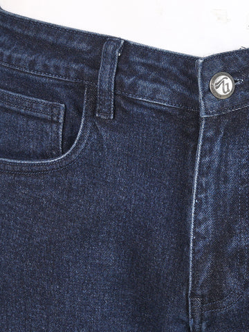 Men's Blue Slim Fit Solid Casual Jeans