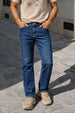 Men's Blue Slim Straight Fit Solid Casual Jeans