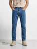 Men's Blue Slim Straight Fit Solid Casual Jeans