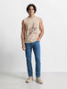 Men's Blue Slim Straight Fit Solid Casual Jeans