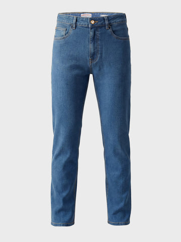 Men's Blue Slim Straight Fit Solid Casual Jeans