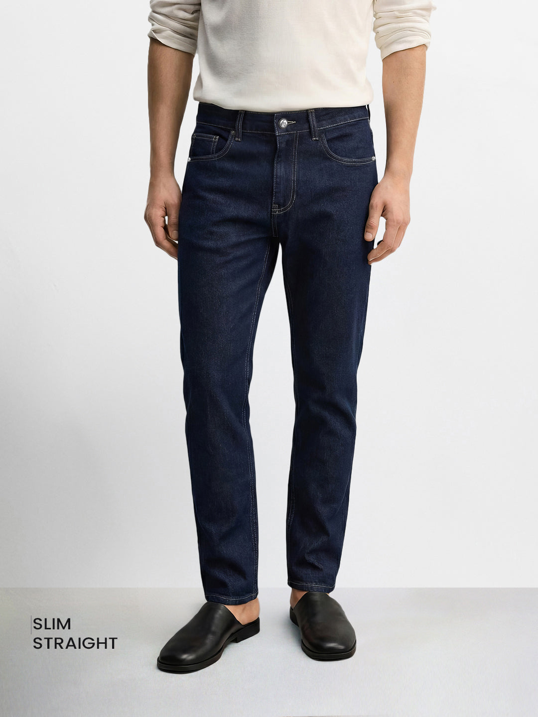 Men's Blue Slim Fit Solid Casual Jeans