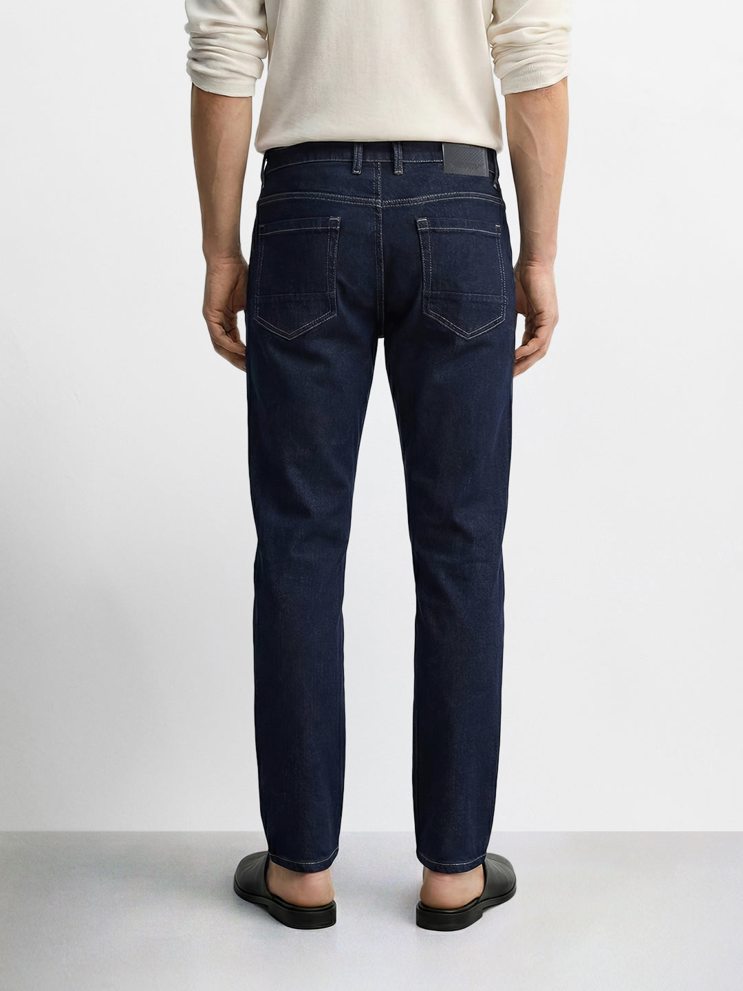 Men's Blue Slim Fit Solid Casual Jeans