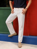 Men's White Slim Fit Solid Casual Jeans