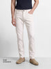 Men's White Slim Fit Solid Casual Jeans