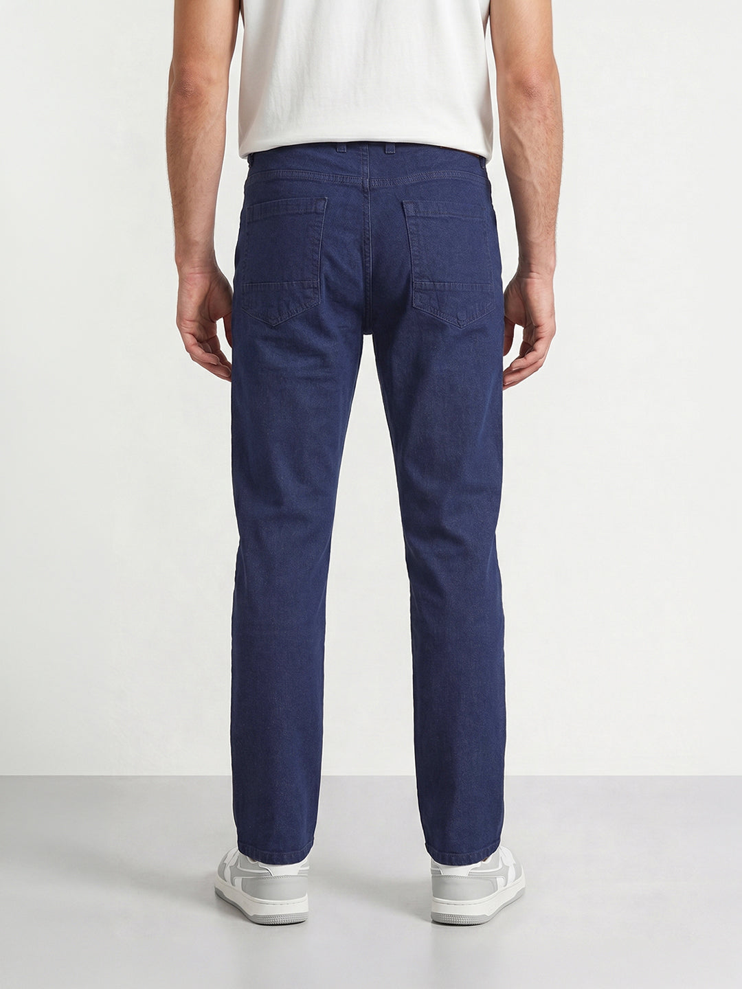 Men's Blue Slim Fit Solid Casual Jeans