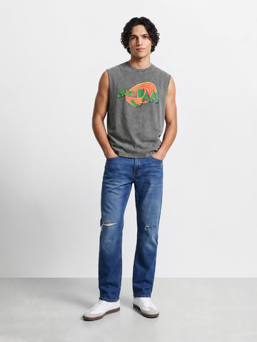 Men's Blue Slim Straight Fit Solid Casual Jeans