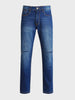 Men's Blue Slim Straight Fit Solid Casual Jeans