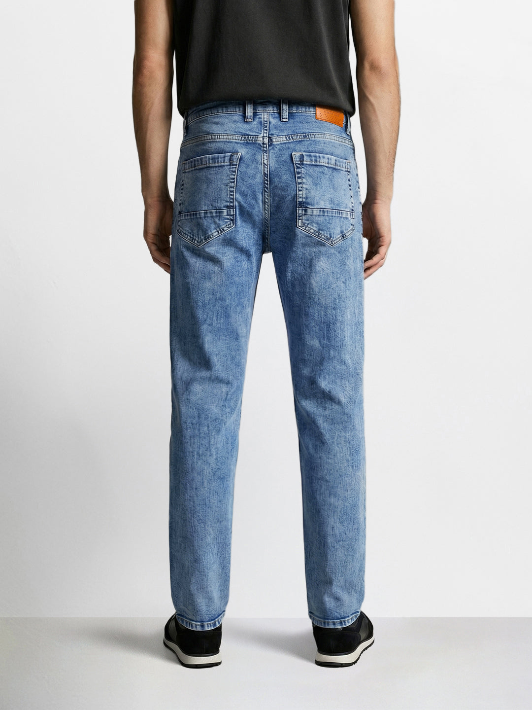 Men's Blue Slim Fit Solid Casual Jeans
