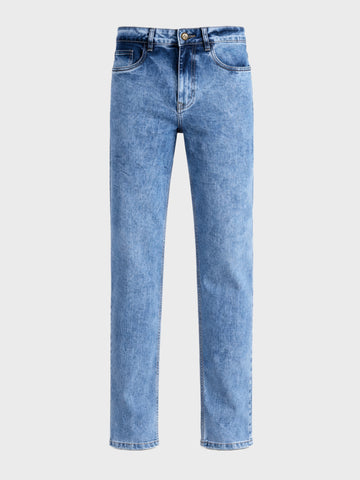 Men's Blue Slim Fit Solid Casual Jeans