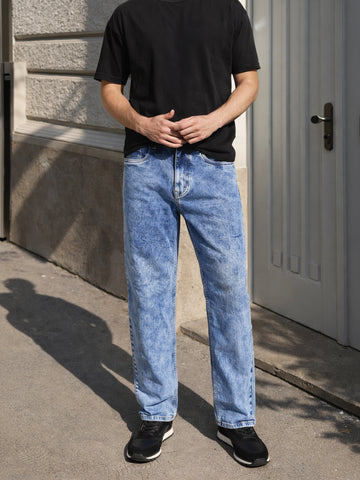 Men's Blue Slim Fit Solid Casual Jeans