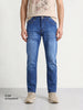 Men's Blue Slim Straight Fit Solid Casual Jeans