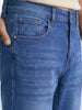 Men's Blue Slim Straight Fit Solid Casual Jeans