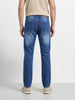 Men's Blue Slim Straight Fit Solid Casual Jeans