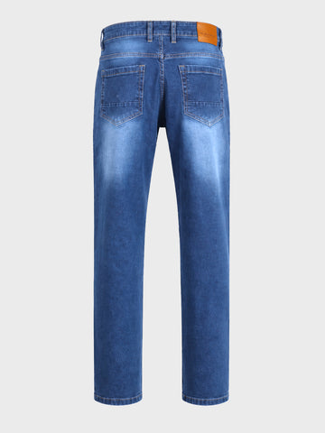 Men's Blue Slim Straight Fit Solid Casual Jeans