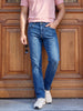 Men's Blue Slim Straight Fit Solid Casual Jeans