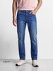 Men's Blue Slim Straight Fit Solid Casual Jeans