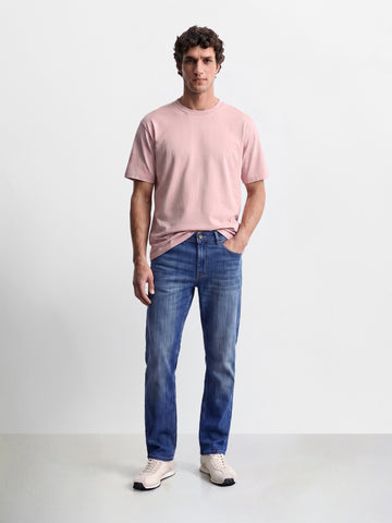 Men's Blue Slim Straight Fit Solid Casual Jeans