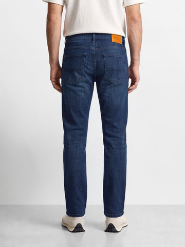 Men's Blue Slim Straight Fit Solid Casual Jeans
