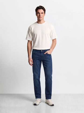 Men's Blue Slim Straight Fit Solid Casual Jeans