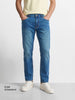 Men's Blue Slim Straight Fit Solid Casual Jeans