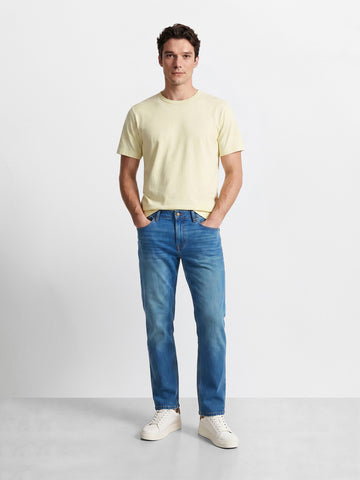 Men's Blue Slim Straight Fit Solid Casual Jeans