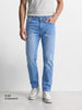 Men's Blue Slim Straight Fit Solid Casual Jeans