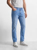 Men's Blue Slim Straight Fit Solid Casual Jeans