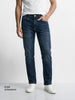 Men's Blue Slim Straight Fit Solid Casual Jeans