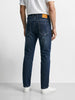 Men's Blue Slim Straight Fit Solid Casual Jeans