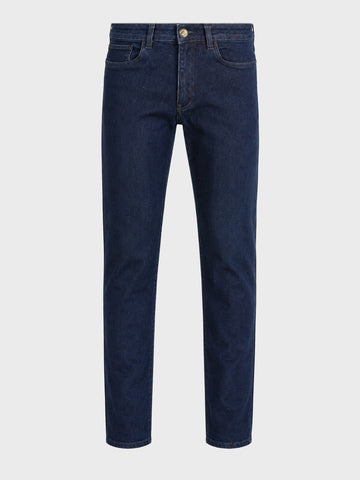Men's Blue Slim Straight Fit Solid Casual Jeans